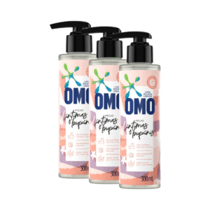 Kit com 3 Lava Roupas Líquido OMO Peças Íntimas & Biquínis 300 mL