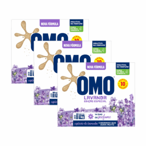 Kit 3 Caixas de Sabão em Pó OMO Lavanda 1,6kg