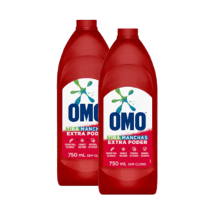 Kit 2 Tira Manchas OMO Extra Poder Roupas Coloridas Líquido 750 mL