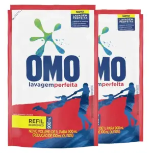 kit c/2 Lava roupas Omo líquido 900ml