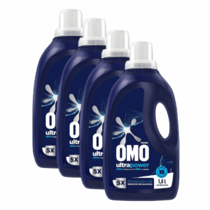Kit 4 Lava Roupas Líquido Omo Ultra Power 1,8l Cada