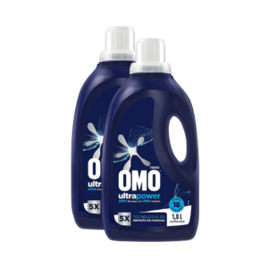 Kit 2 Lava Roupas Líquido Omo Ultra Power 1,8l Cada